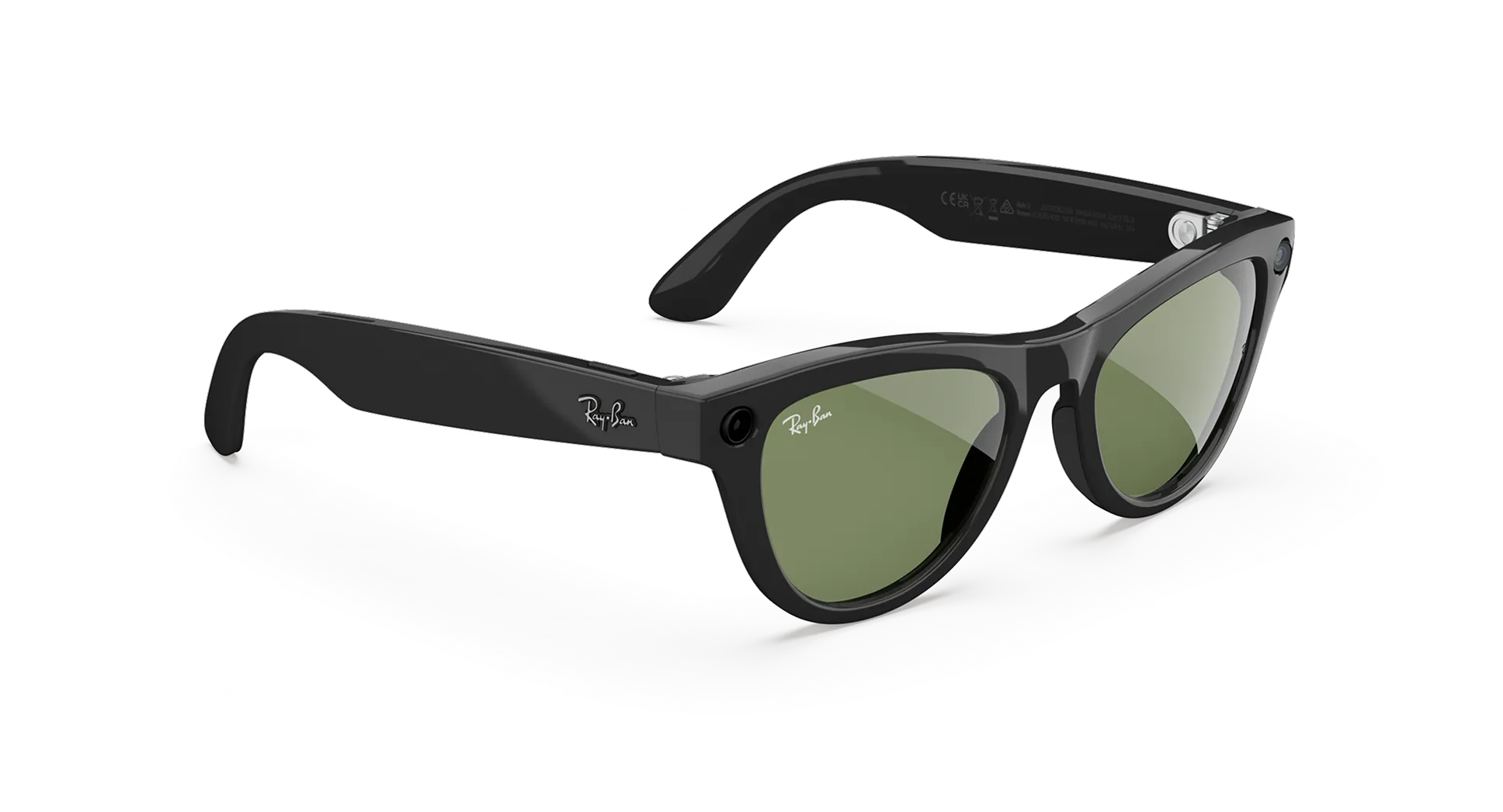 Ray-Ban Meta Skyler (Gen 2) shiny black AI glasses with green lenses - Obrázok 3