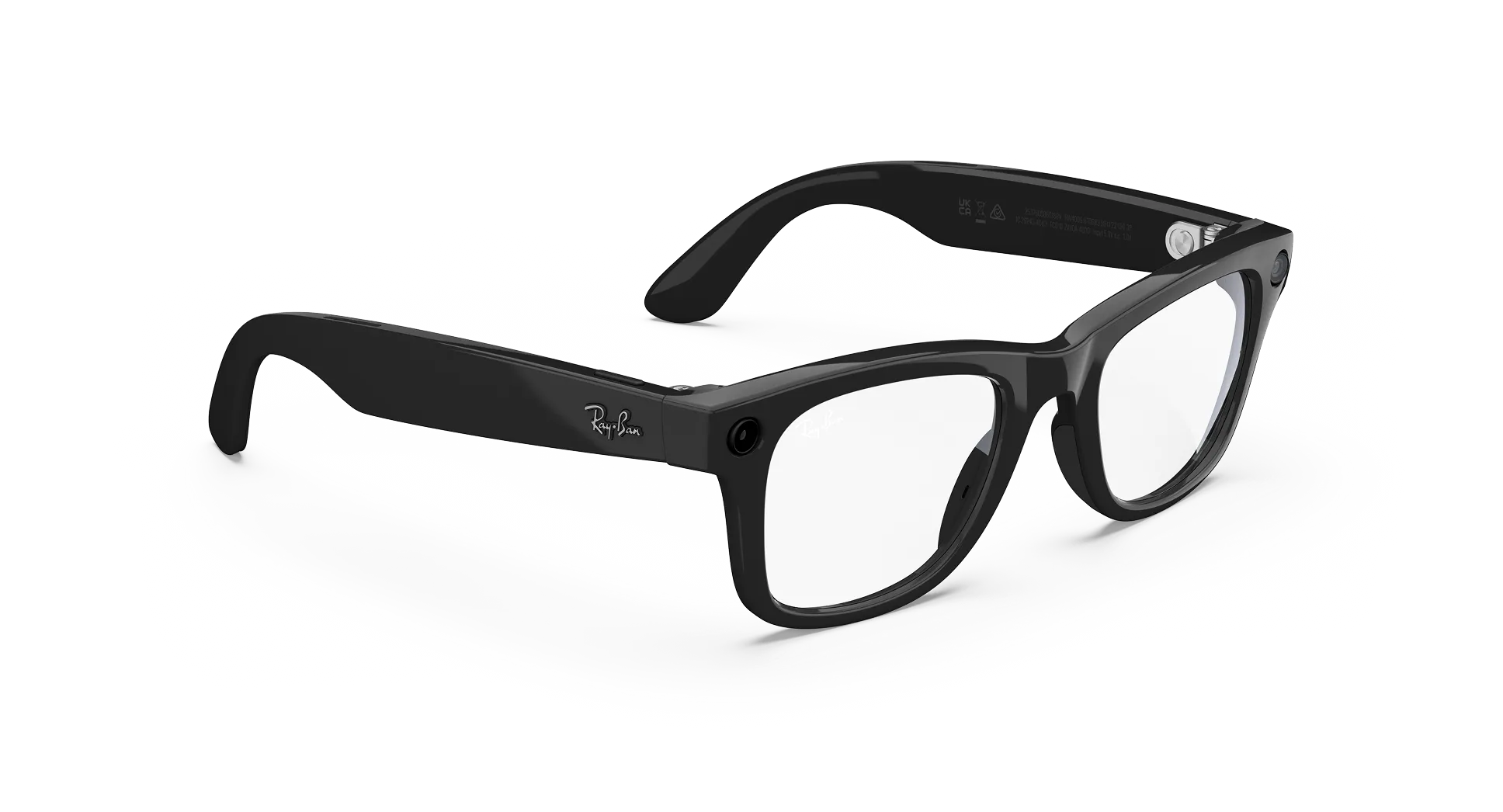 Ray-Ban Meta Wayfarer (Gen 1) Shiny Black AI Glasses with Clear Lenses - Obrázok 3